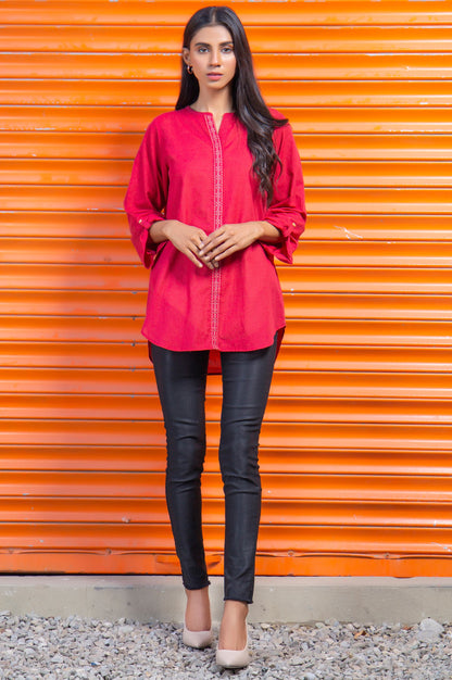 Stitched 1 Piece Embroidered Yarn Dyed Shirt