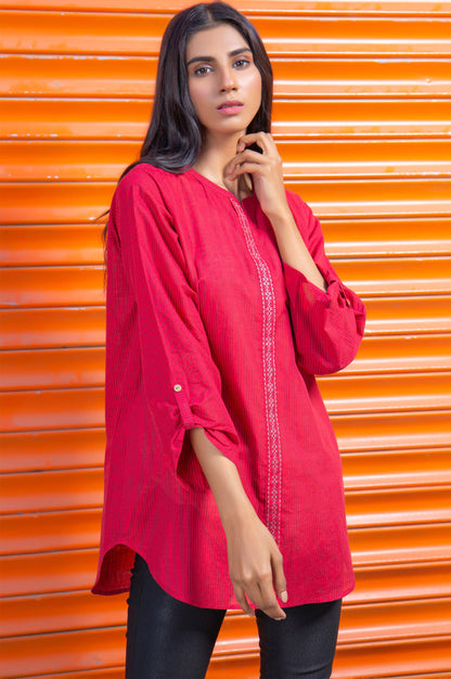 Stitched 1 Piece Embroidered Yarn Dyed Shirt