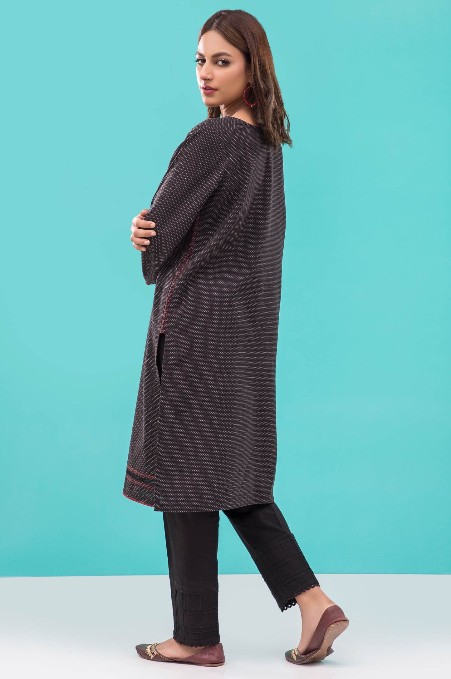 Stitched 1 Piece Embroidered Yarn Dyed Shirt