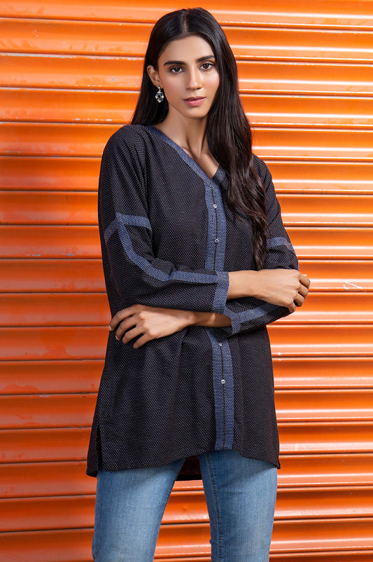 Stitched 1 Piece Embellished Yarn Dyed Shirt