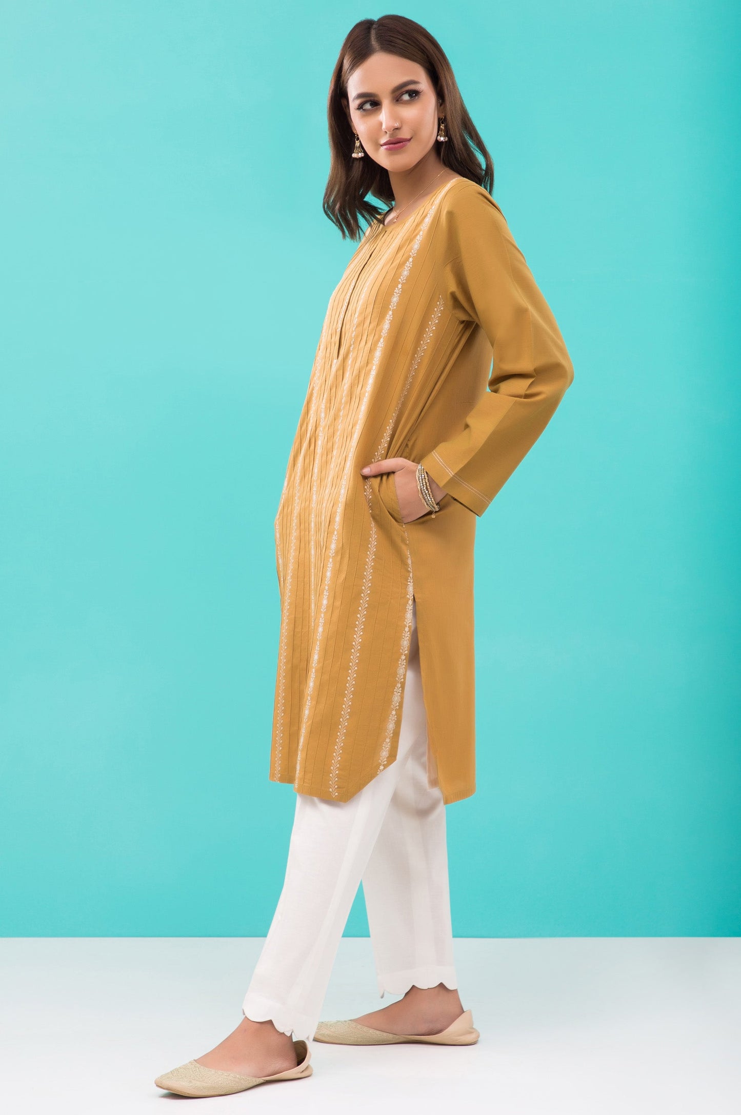 Stitched 1 Piece Embroidered Yarn Dyed Shirt