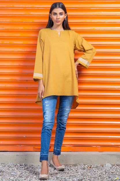 Stitched 1 Piece Embroidered Yarn Dyed Shirt