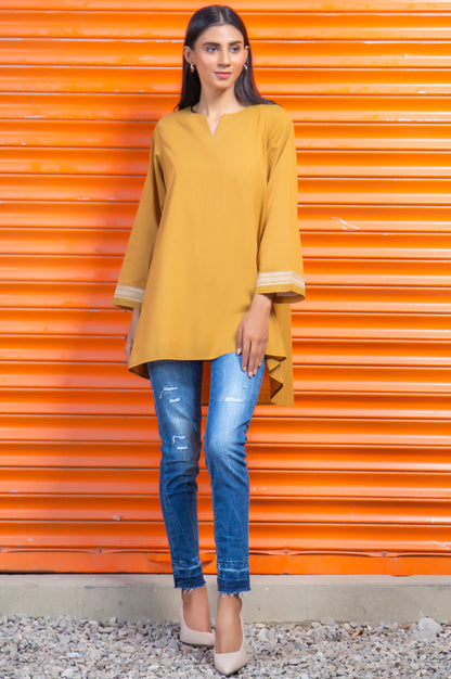 Stitched 1 Piece Embroidered Yarn Dyed Shirt