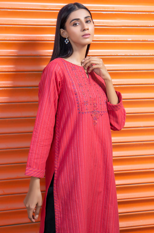 Stitched 1 Piece Embroidered Yarn Dyed Shirt