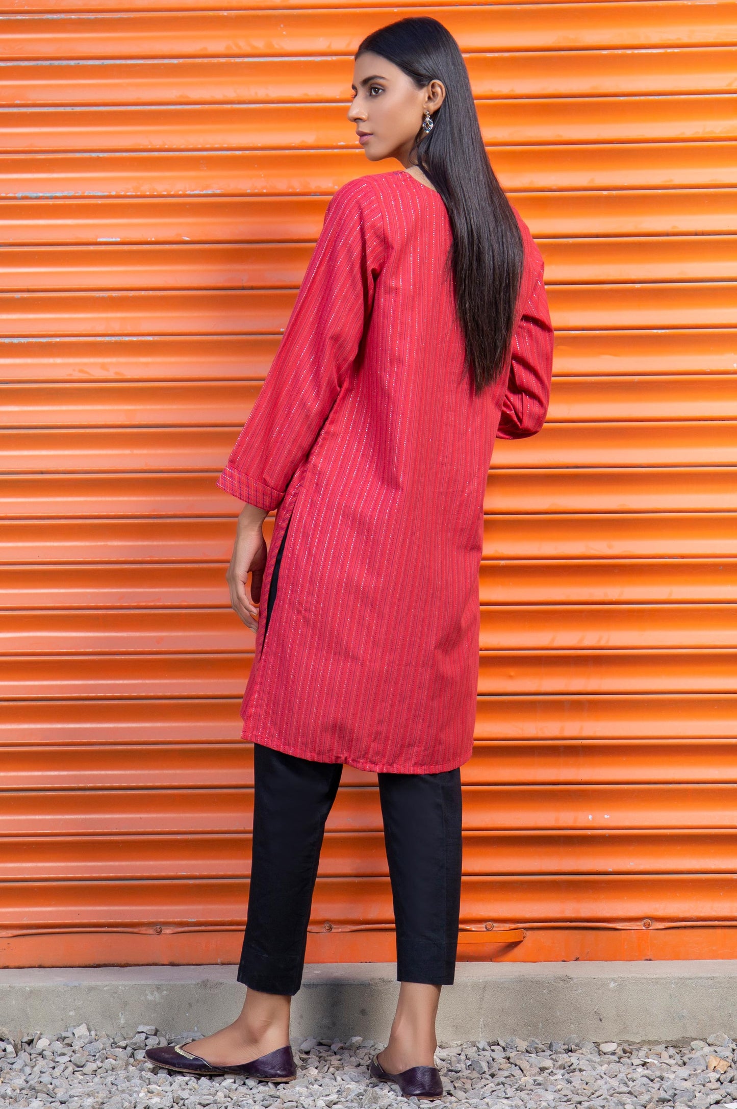 Stitched 1 Piece Embroidered Yarn Dyed Shirt