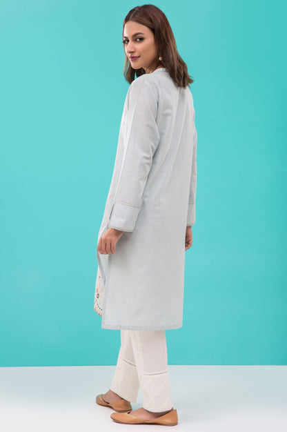 Stitched 1 Piece Embroidered Zari Lawn Shirt