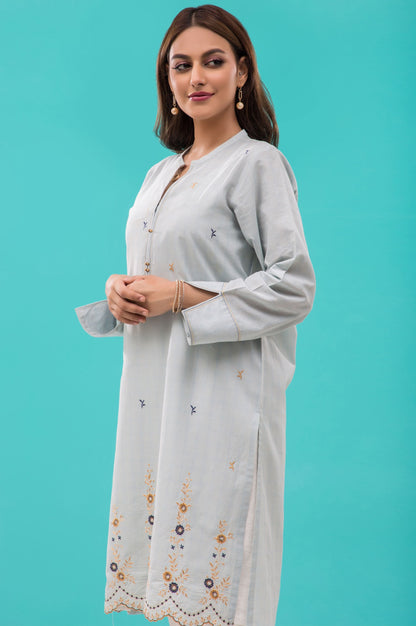 Stitched 1 Piece Embroidered Zari Lawn Shirt