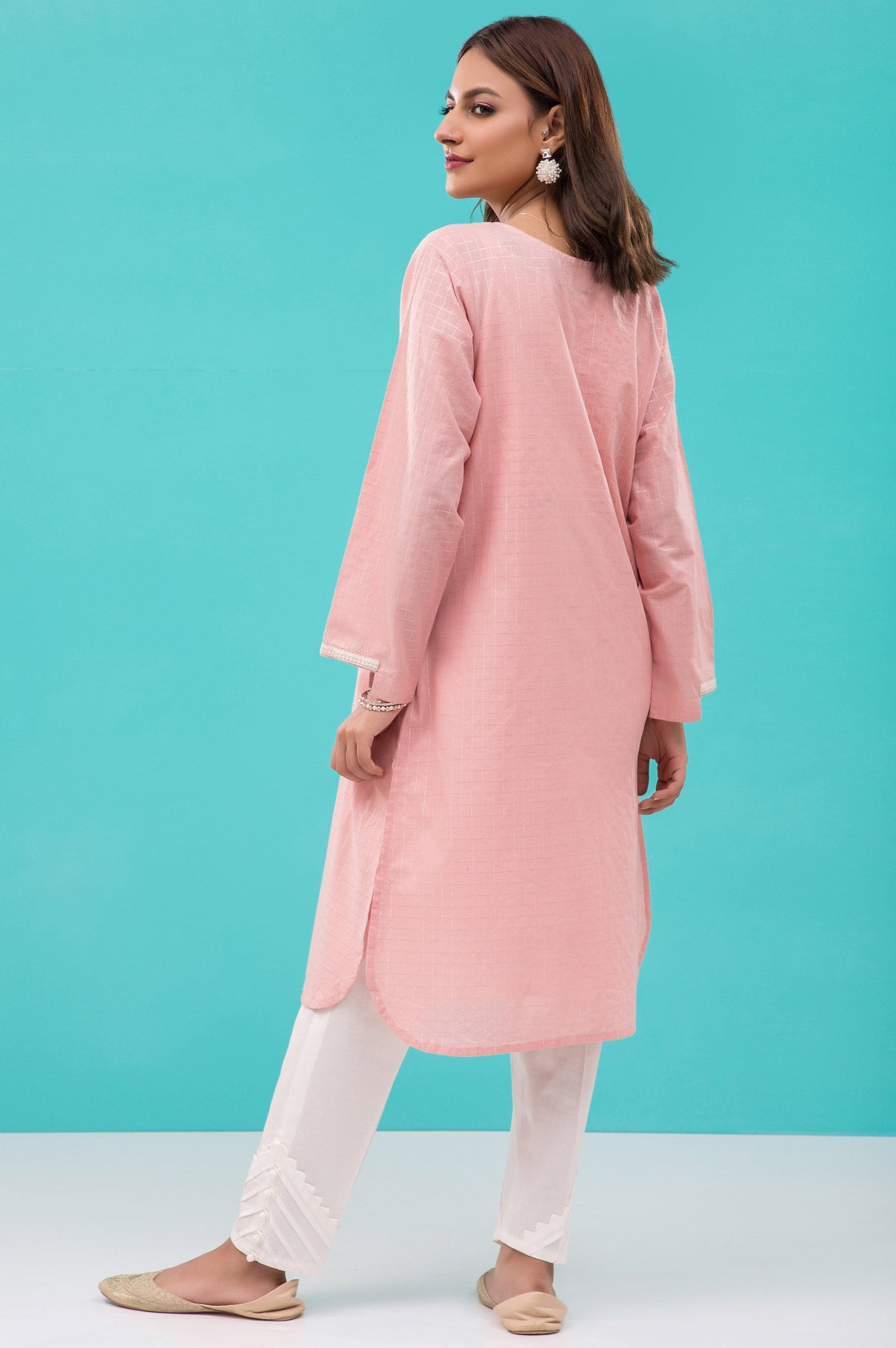 Stitched 1 Piece Embroidered Zari Lawn Shirt