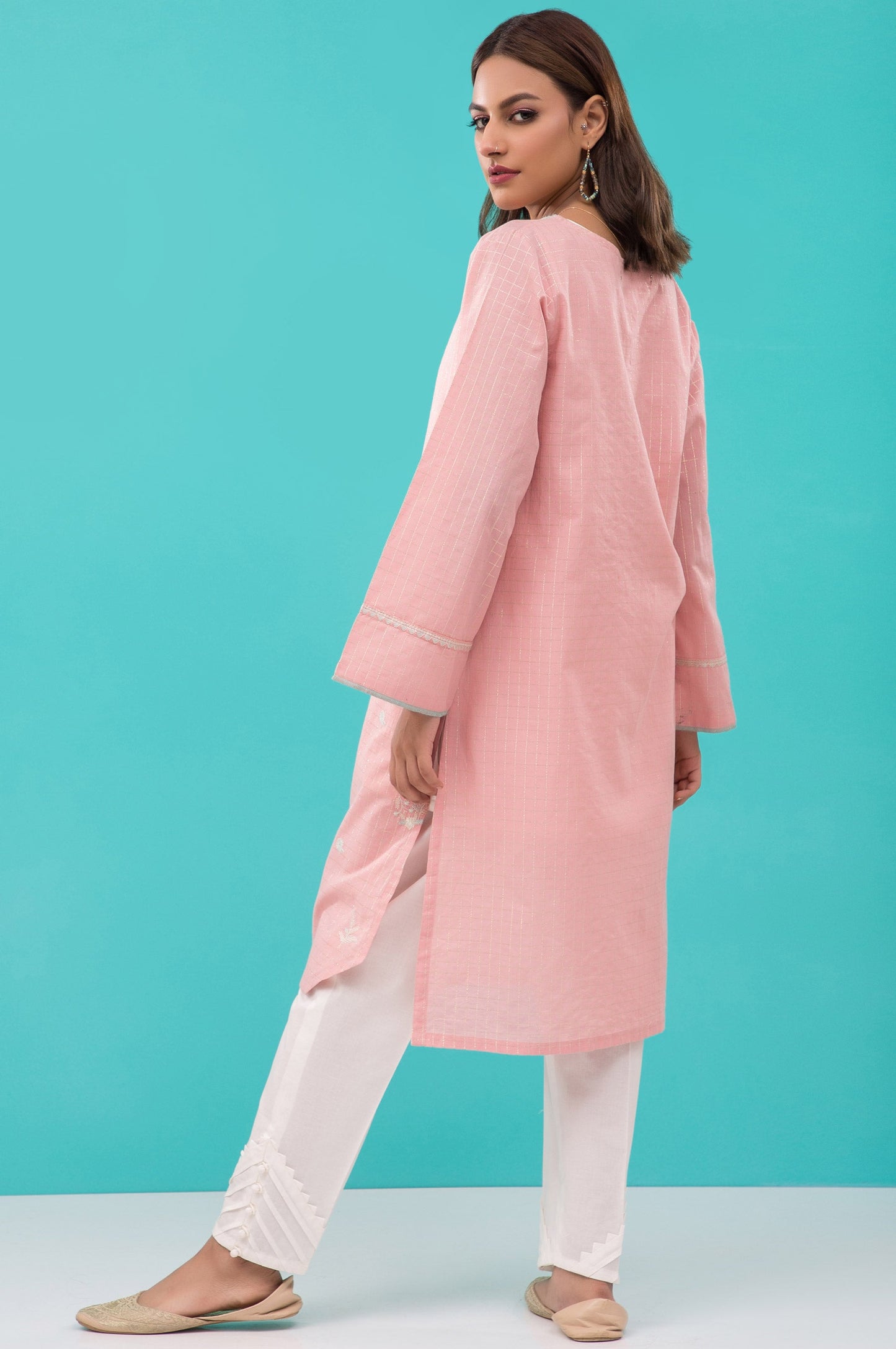 Stitched 1 Piece Embroidered Zari Lawn Shirt