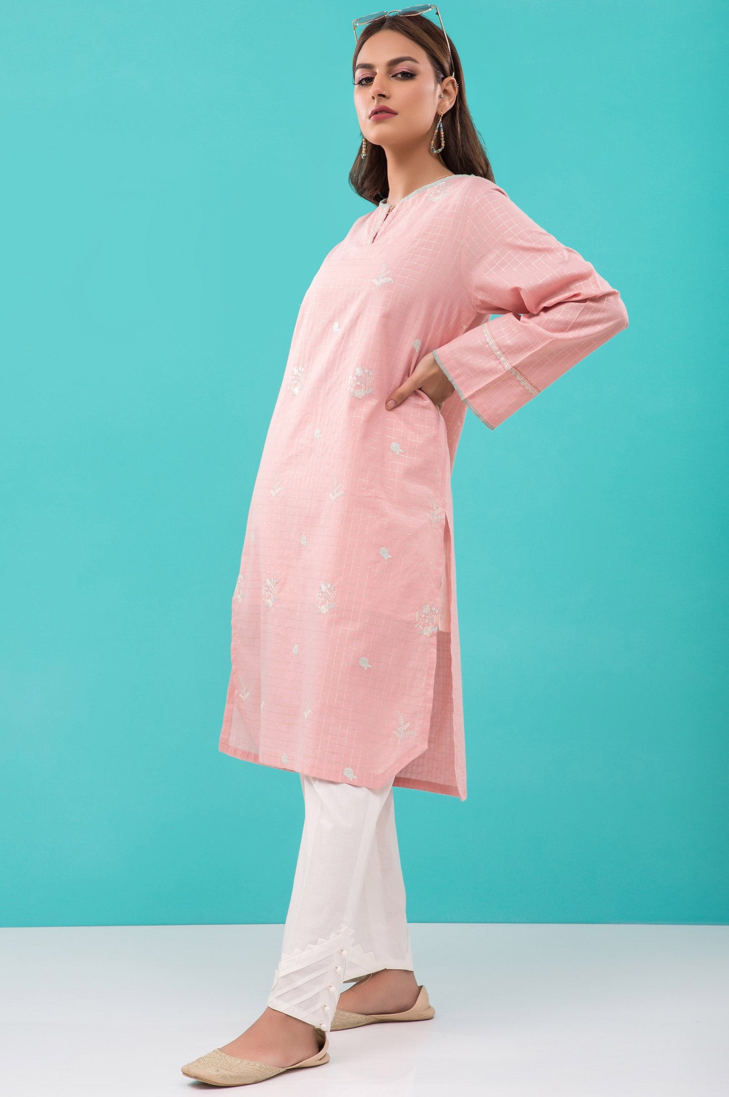 Stitched 1 Piece Embroidered Zari Lawn Shirt