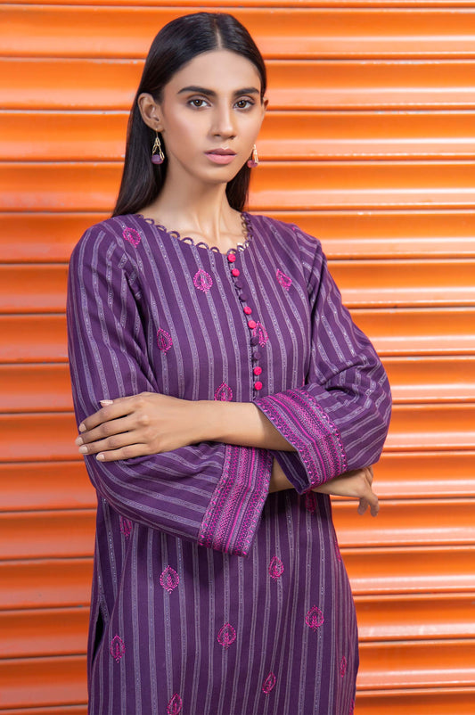 Stitched 1 Piece Embroidered Yarn Dyed Shirt