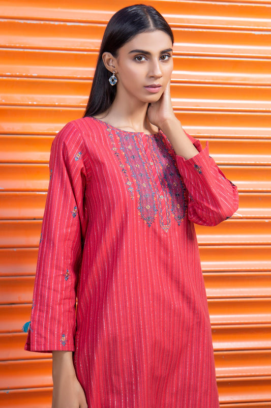 Stitched 1 Piece Embroidered Yarn Dyed Shirt