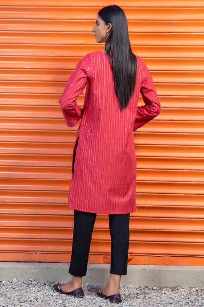 Stitched 1 Piece Embroidered Yarn Dyed Shirt