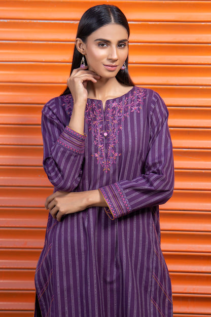 Stitched 1 Piece Embroidered Yarn Dyed Shirt