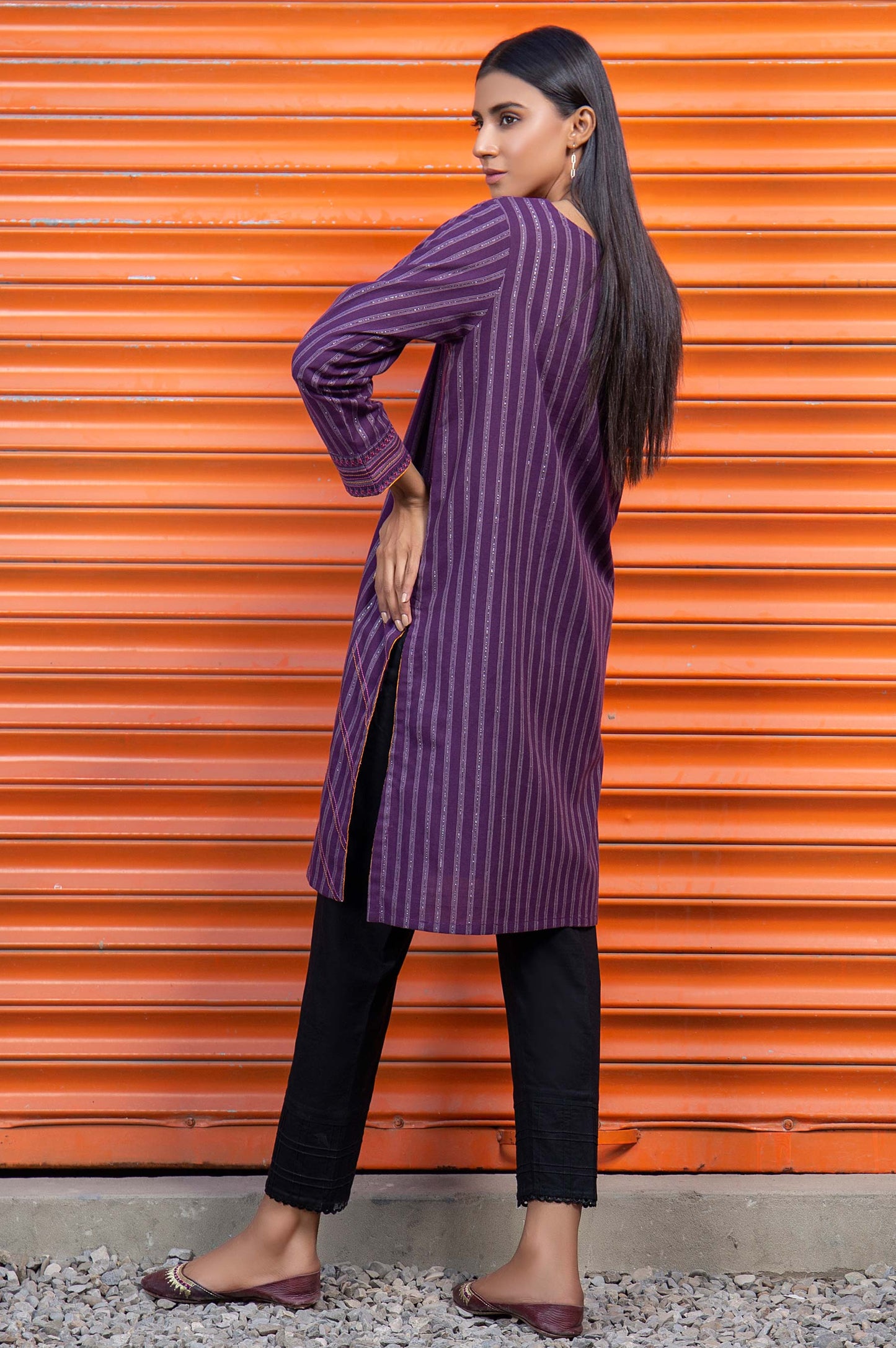 Stitched 1 Piece Embroidered Yarn Dyed Shirt