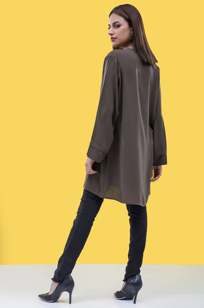 Stitched 1 Piece Embellished Crepe Shirt