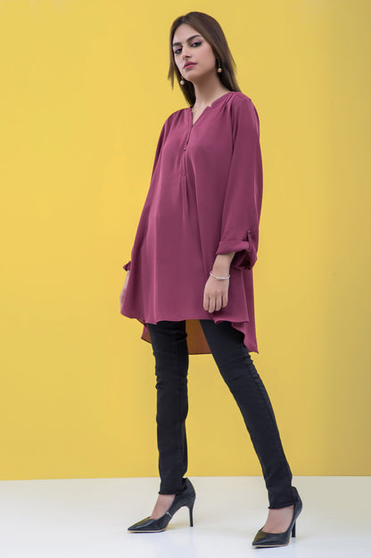 Stitched 1 Piece Embellished Crepe Shirt