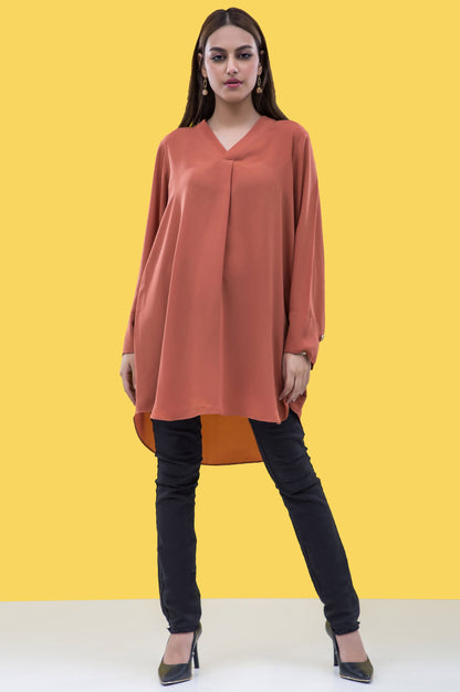 Stitched 1 Piece Embellished Crepe Shirt