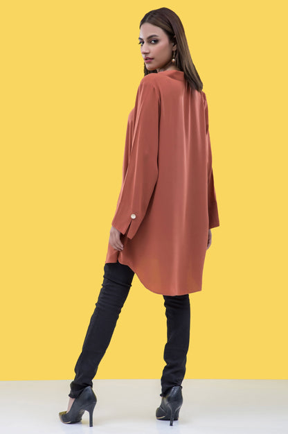 Stitched 1 Piece Embellished Crepe Shirt