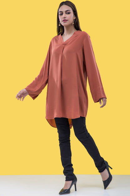 Stitched 1 Piece Embellished Crepe Shirt