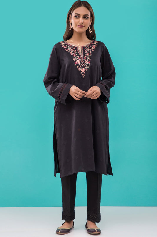 Stitched 1 Piece Embroidered Jacquard Shirt