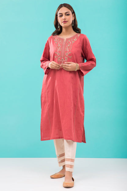 Stitched 1 Piece Embroidered Jacquard Shirt