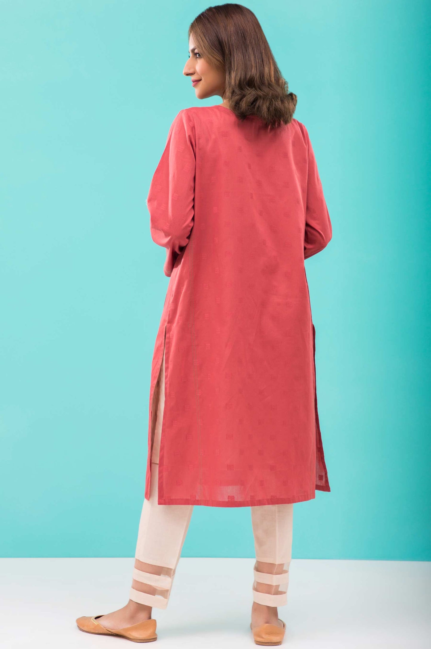 Stitched 1 Piece Embroidered Jacquard Shirt