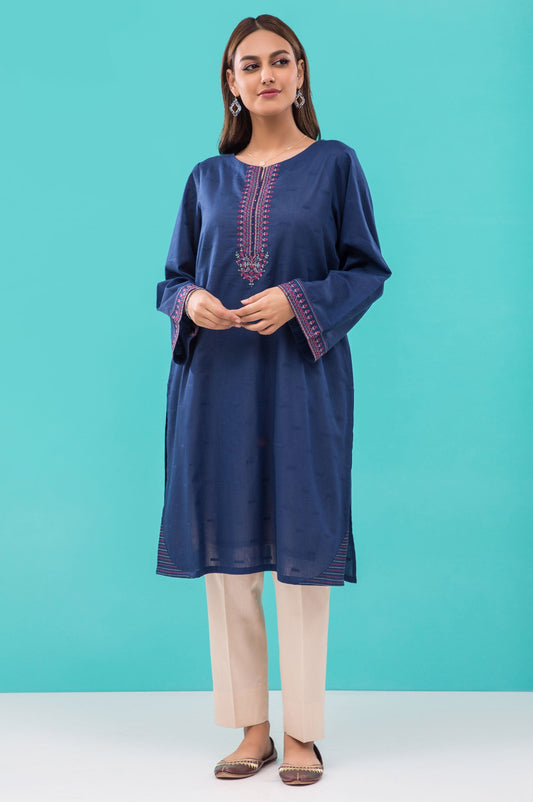 Stitched 1 Piece Embroidered Jacquard Shirt