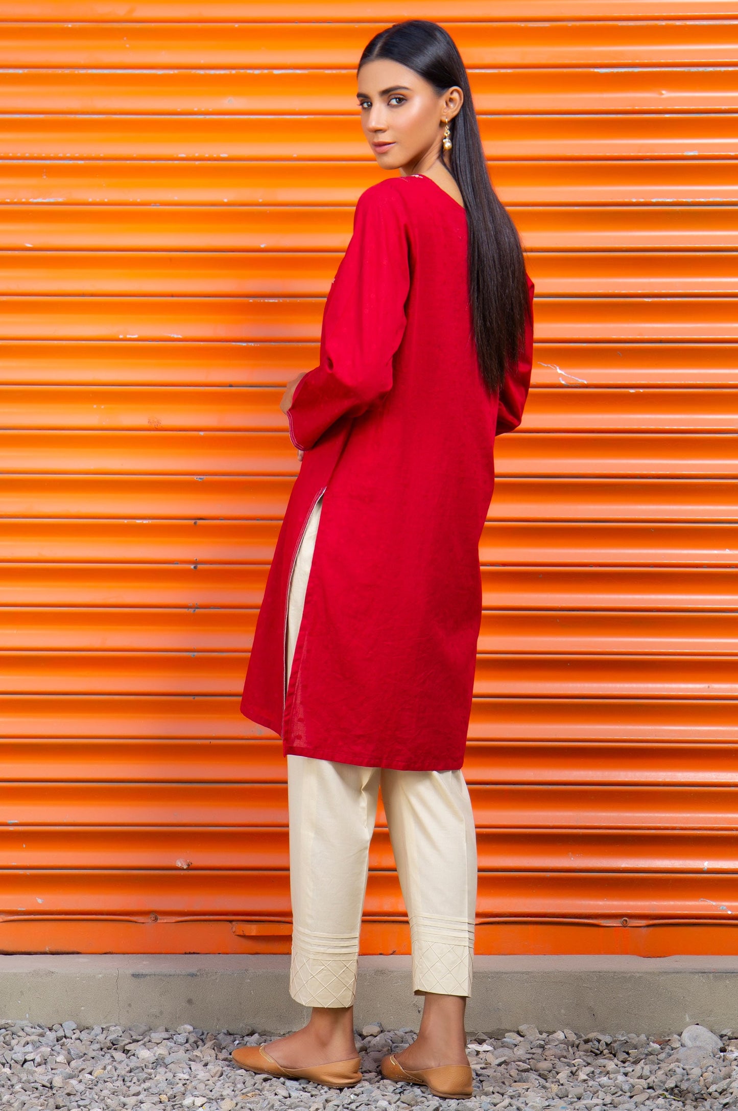 Stitched 1 Piece Embroidered Jacquard Shirt