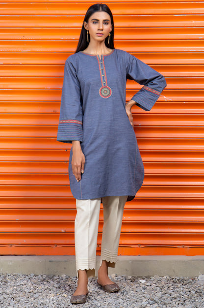 Stitched 1 Piece Embroidered Khaddar Shirt