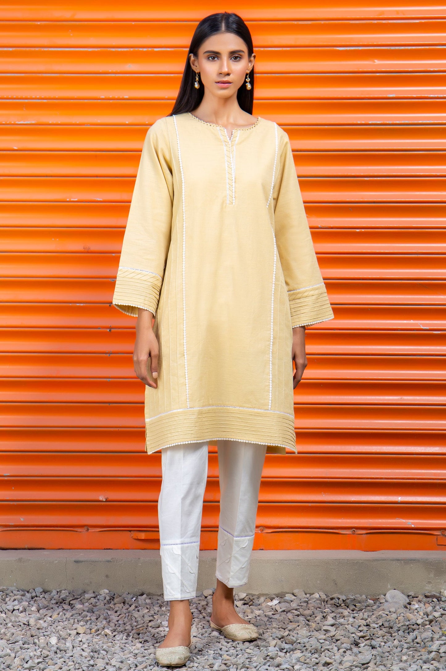 Stitched 1 Piece Embellished Khaddar Shirt