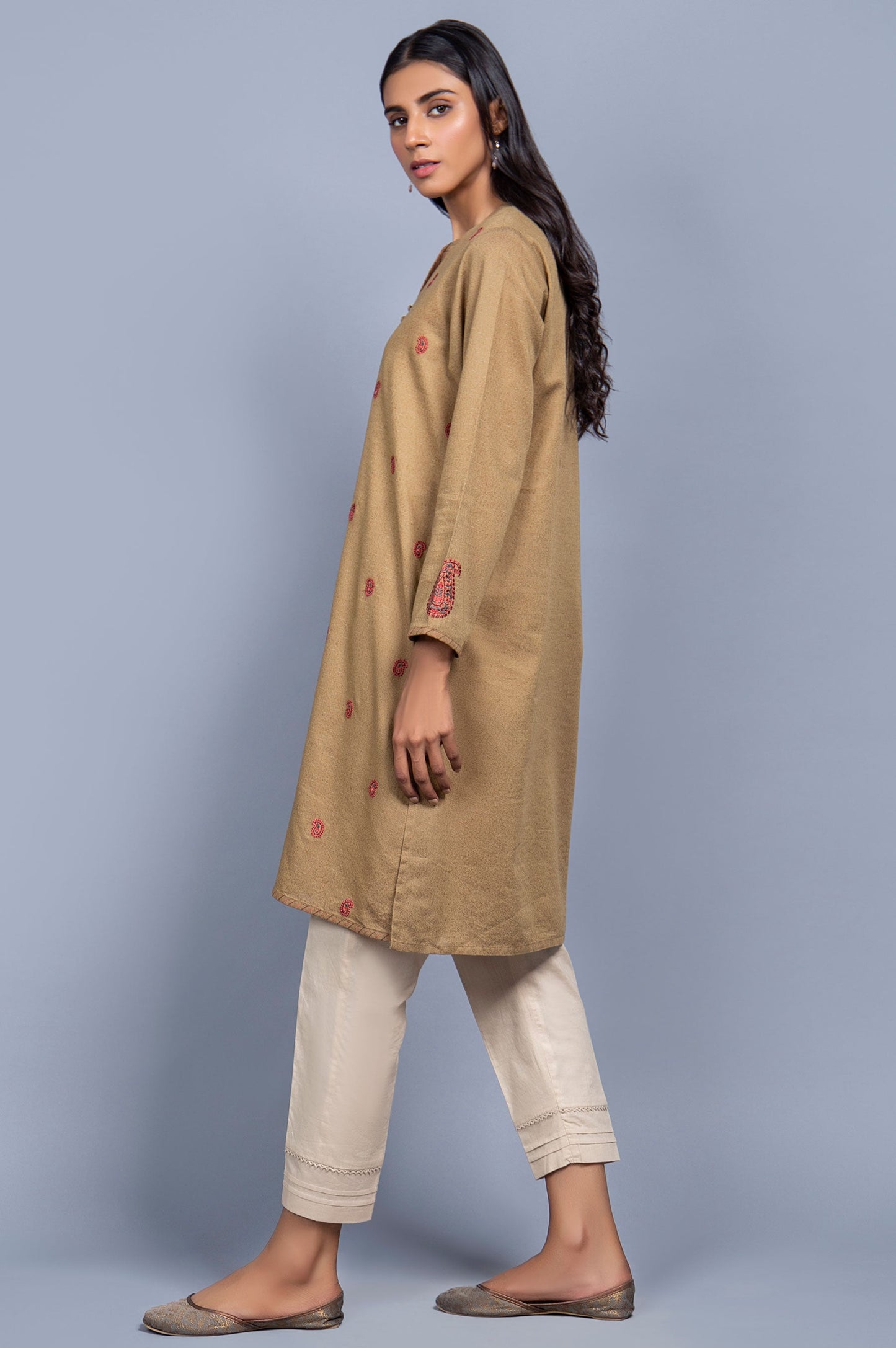 Stitched 1 Piece Embroidered Karandi Shirt