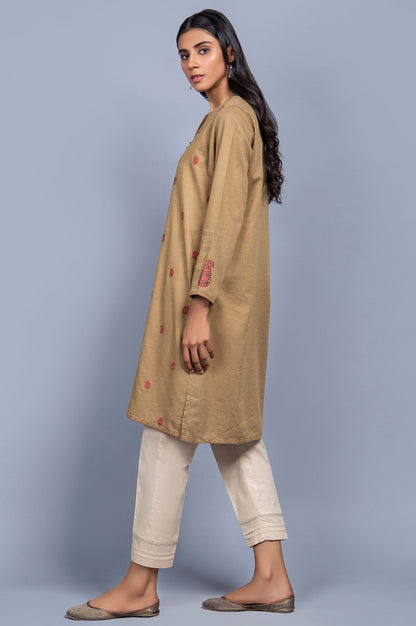 Stitched 1 Piece Embroidered Karandi Shirt