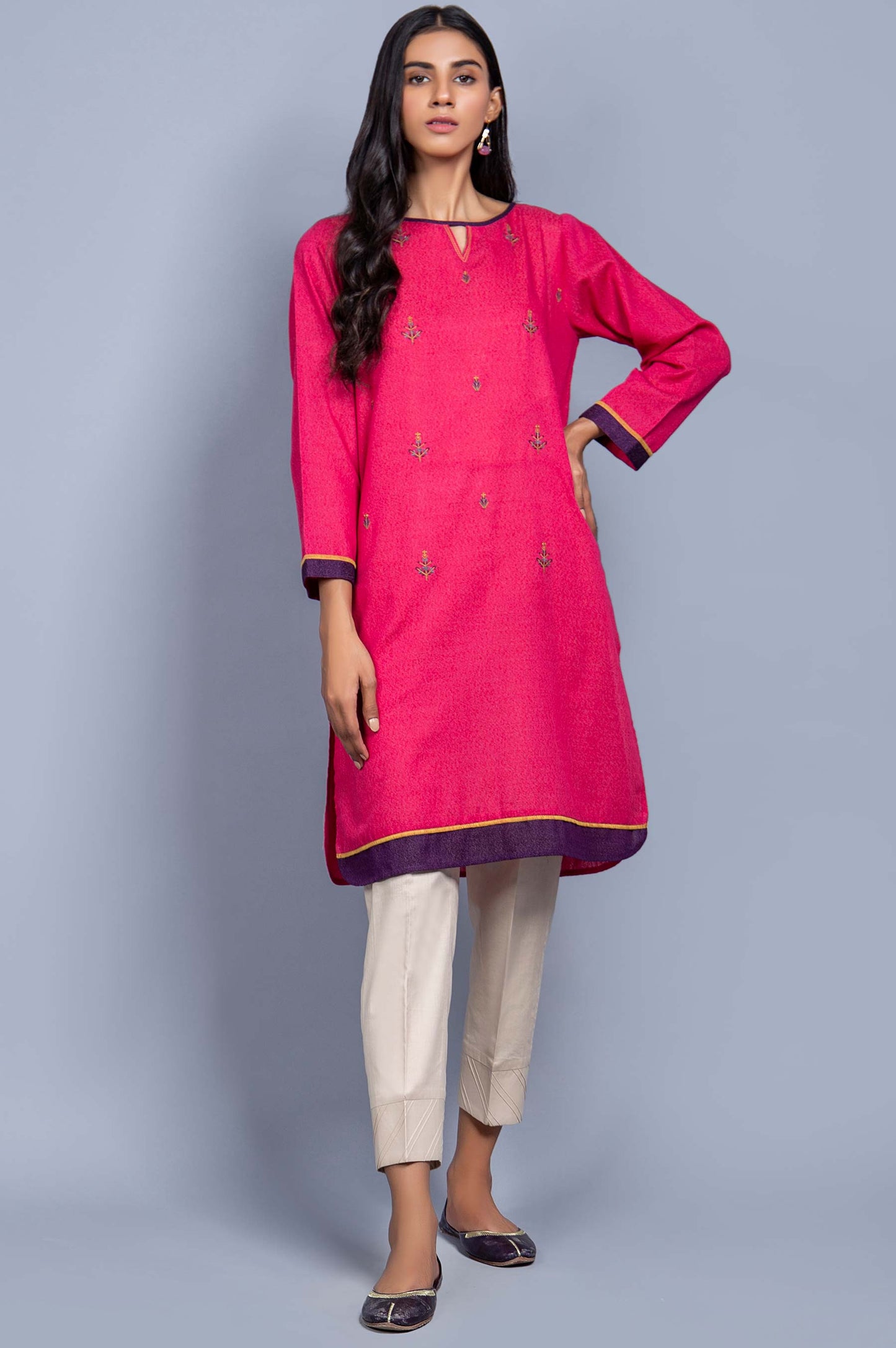 Stitched 1 Piece Embroidered Karandi Shirt