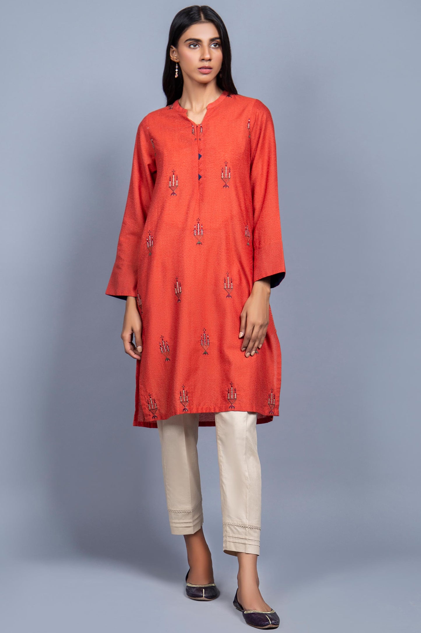 Stitched 1 Piece Embroidered Karandi Shirt