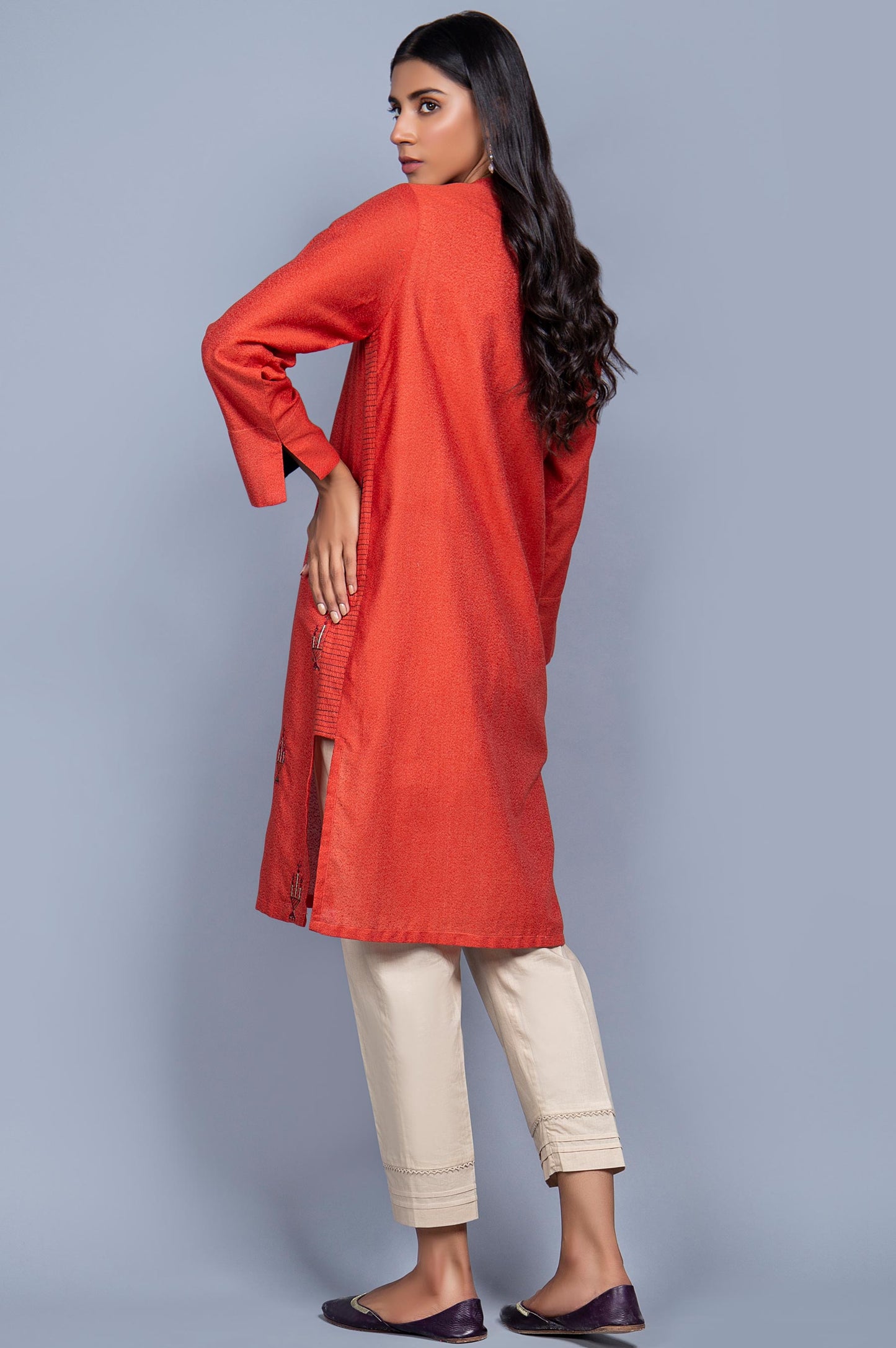 Stitched 1 Piece Embroidered Karandi Shirt