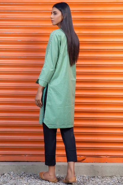 Stitched 1 Piece Embellished Cambric Shirt