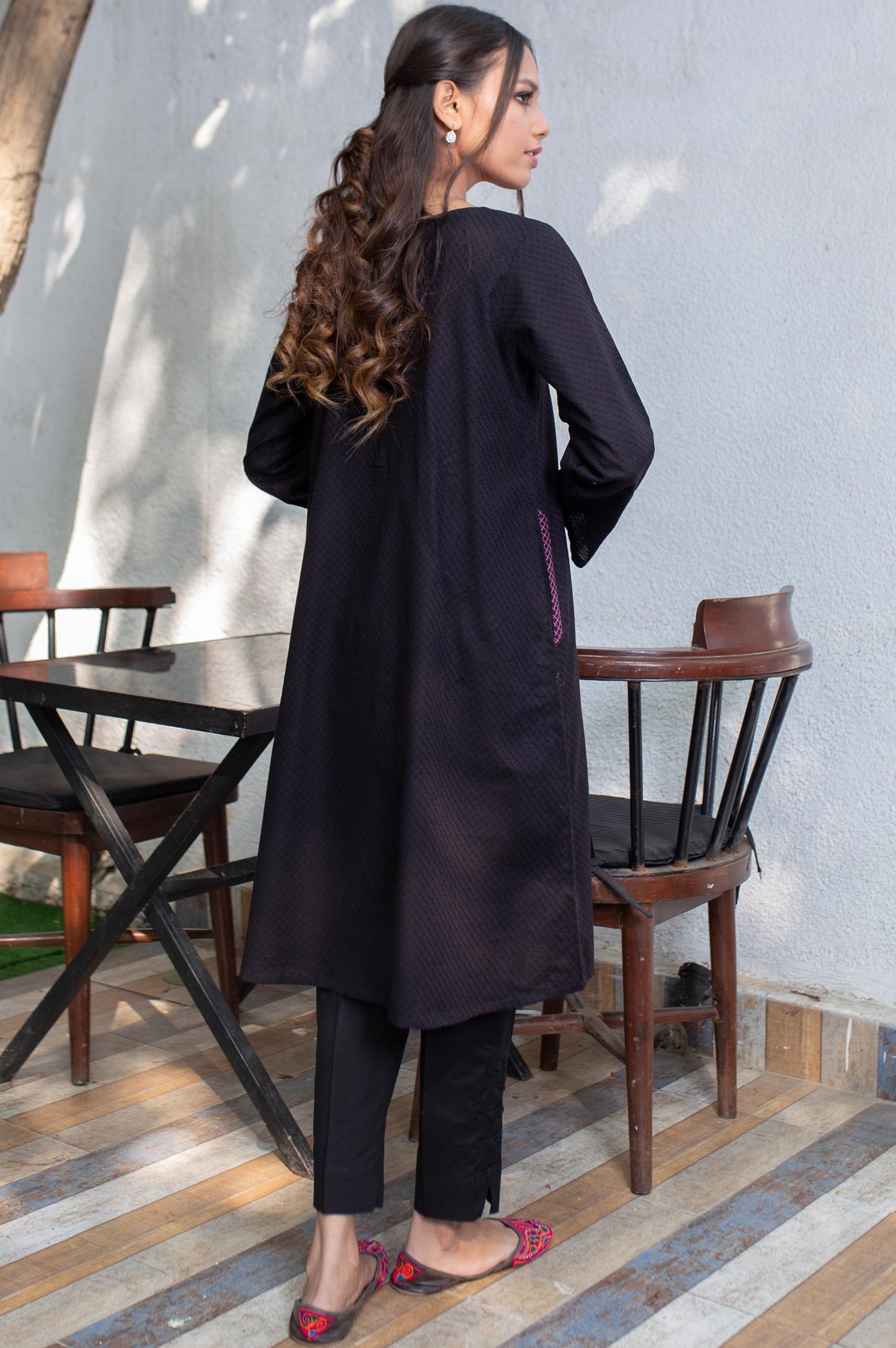 Stitched 1 Piece Embellished Jacquard Shirt