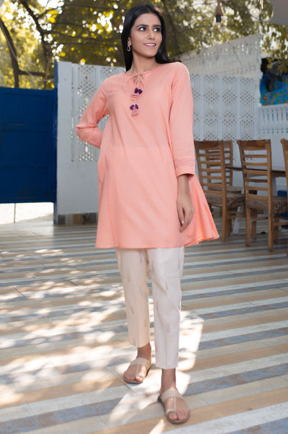 Stitched 1 Piece Embellished Jacquard Shirt