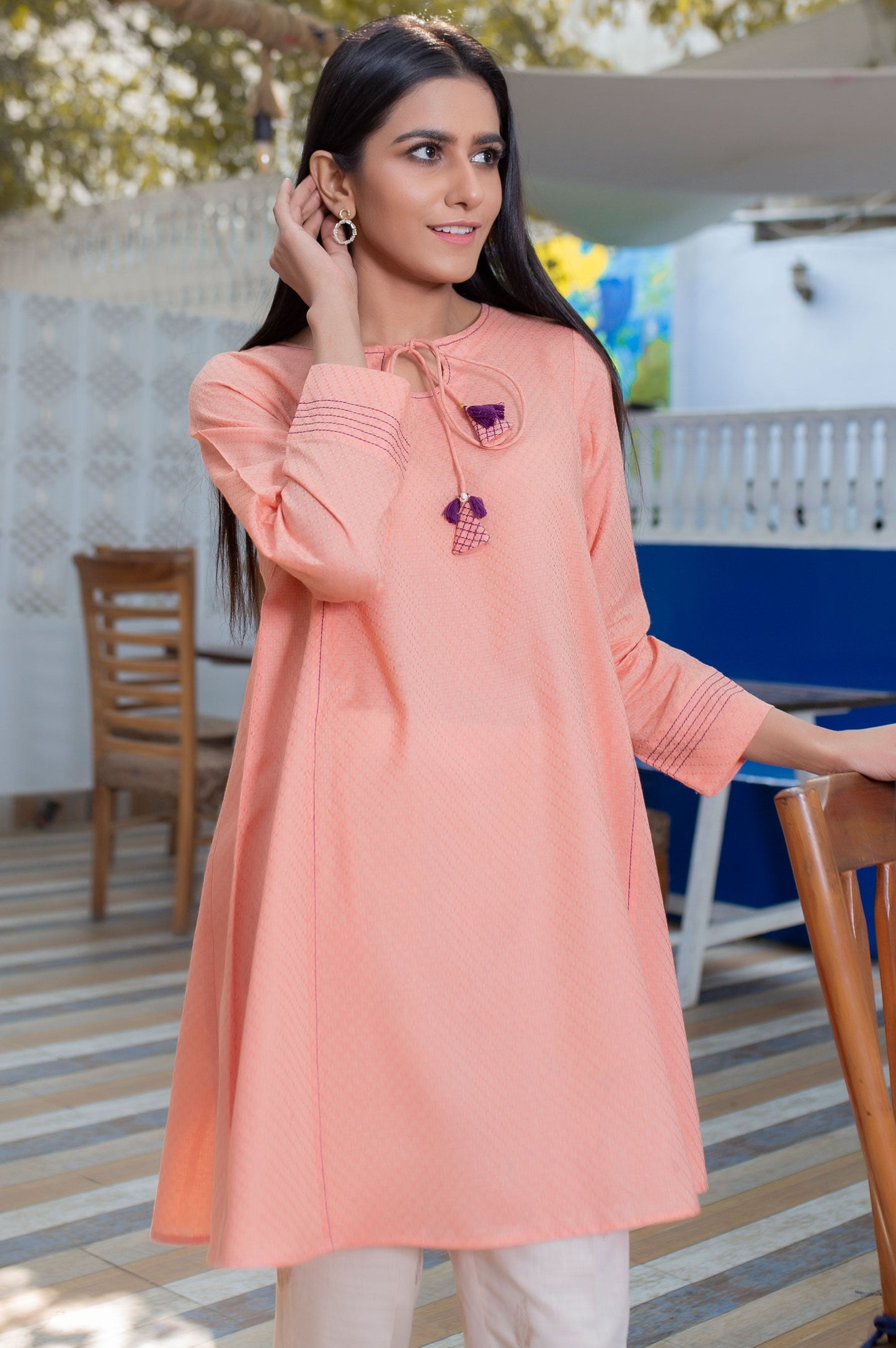 Stitched 1 Piece Embellished Jacquard Shirt