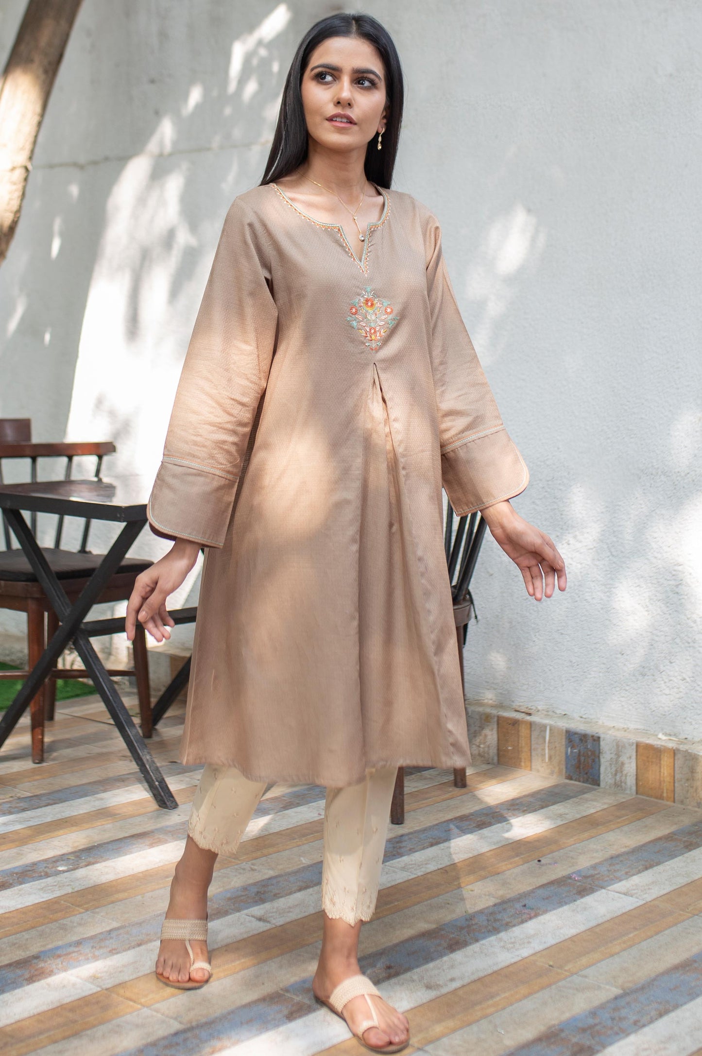 Stitched 1 Piece Embroidered Dobby Shirt