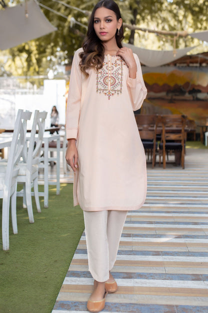 Stitched 1 Piece Embellished Chambray Shirt