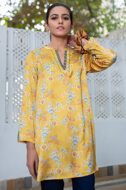 Stitched 1 Piece Embellished Satin Shirt