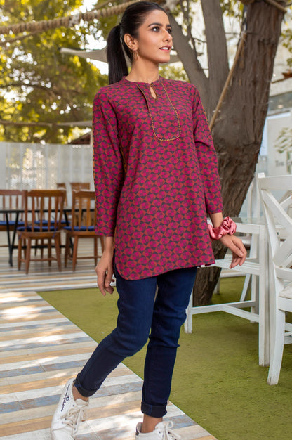 Stitched 1 Piece Embellished Crepe Shirt