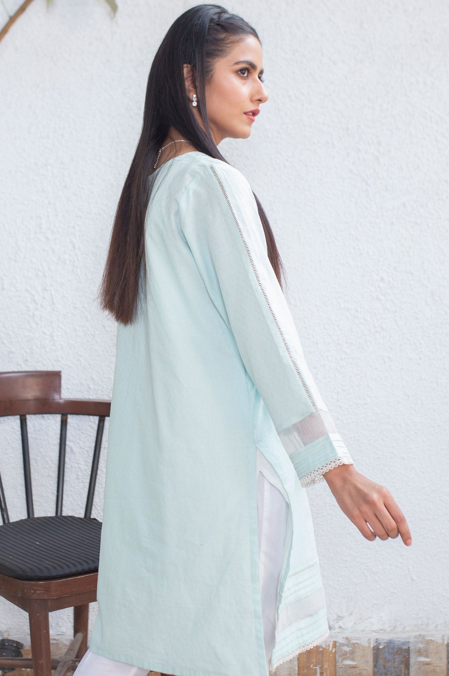 Stitched 1 Piece Embellished Jacquard Shirt