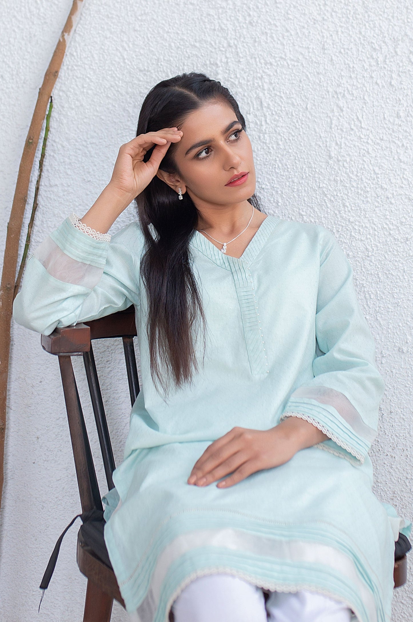 Stitched 1 Piece Embellished Jacquard Shirt