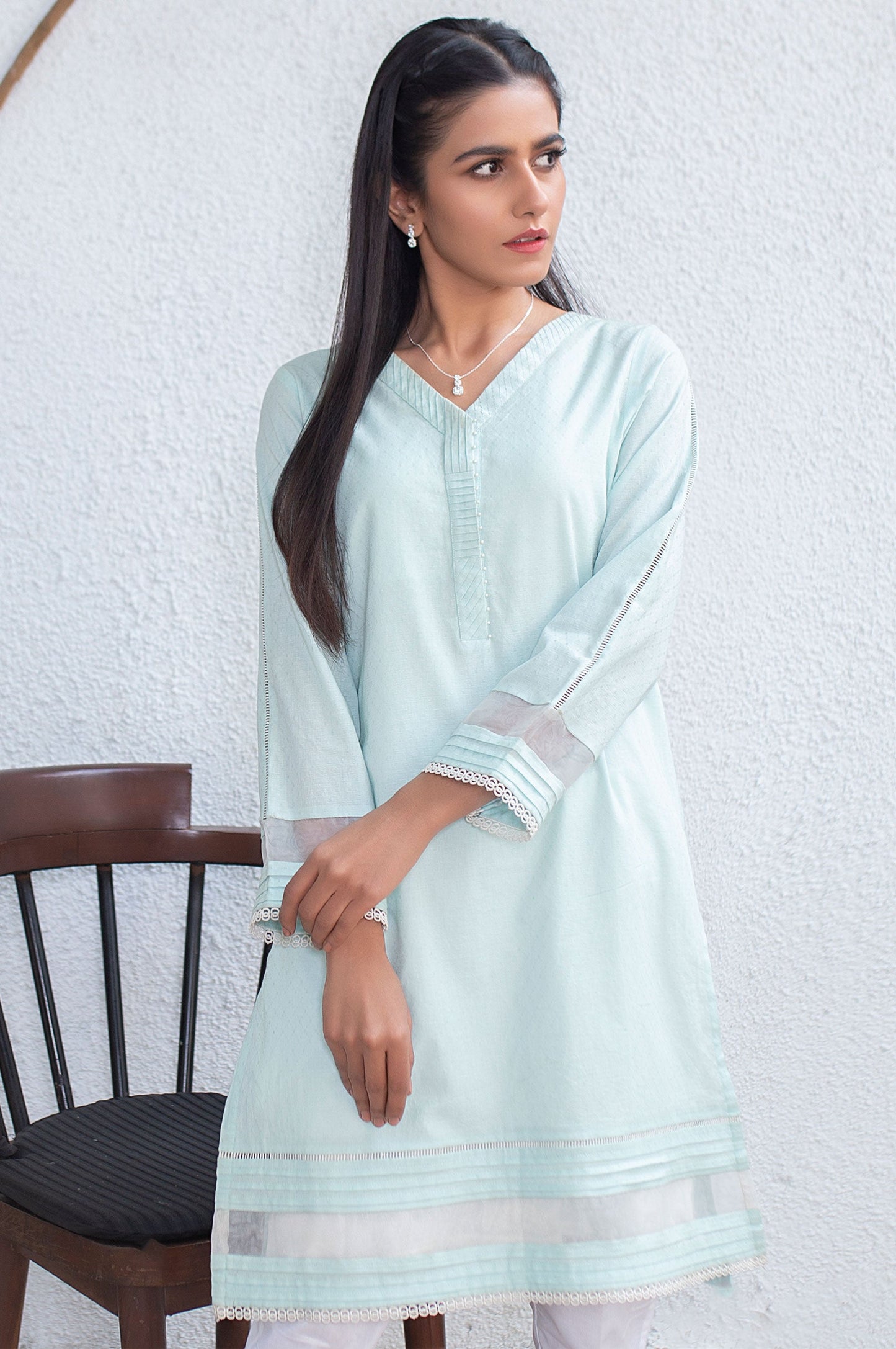 Stitched 1 Piece Embellished Jacquard Shirt