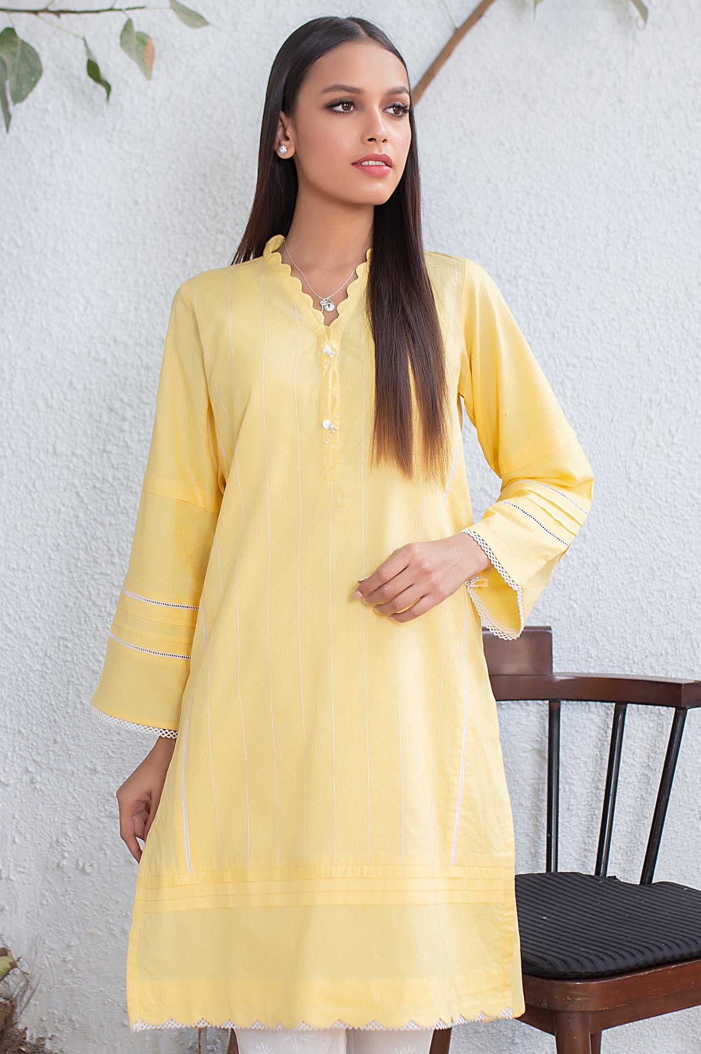 Stitched 1 Piece Embellished Jacquard Shirt