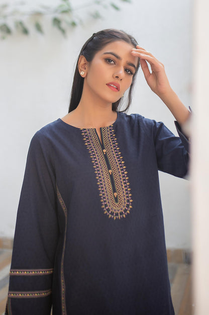 Stitched 1 Piece Embroided Jacquard Shirt