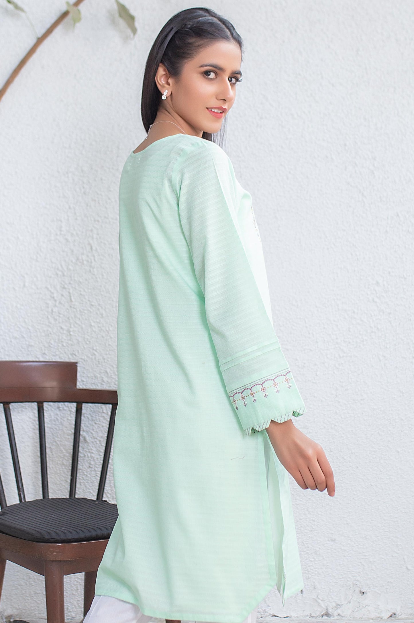 Stitched 1 Piece Embroided Jacquard Shirt